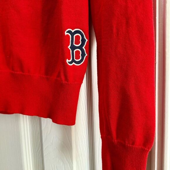 Boston Red Sox Womens V Neck Sweater Touch by Alyssa Milano MLB Size Extra Large - Picture 4 of 13
